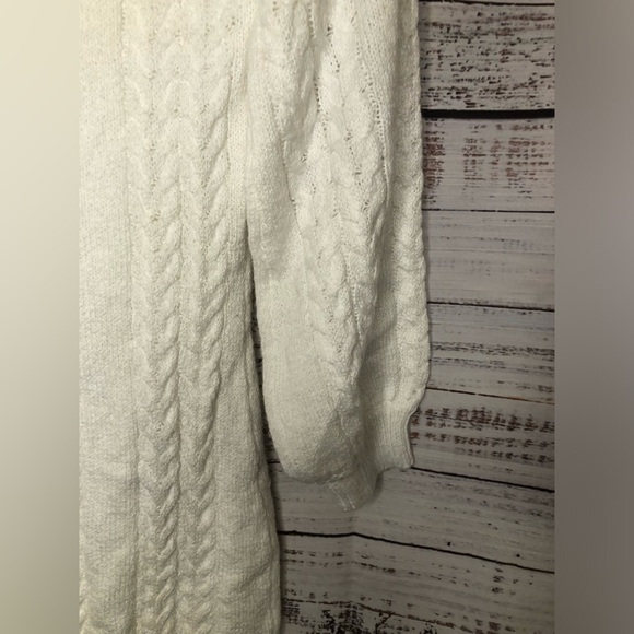 VENUS Off-Shoulder Cable Knit Dress - Cream - Picture 11 of 16